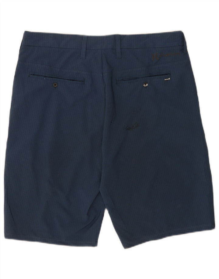 Hurley Pantalones cortos chinos para hombre mediano W31 Poliéster a rayas azul marino