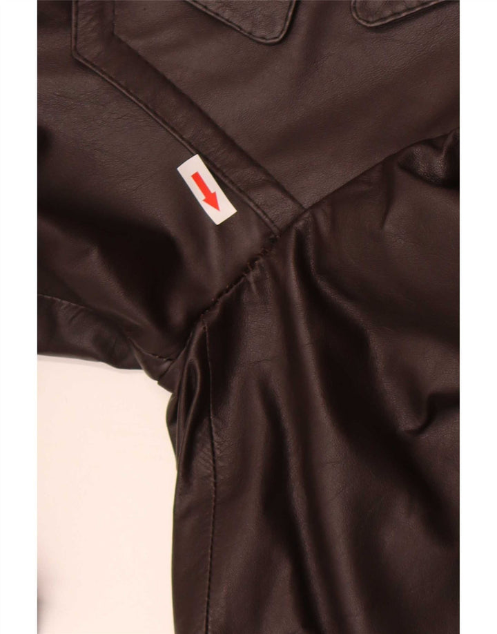 Anfor Abrigo de piel con doble botonadura para hombre IT 48 Marrón medio