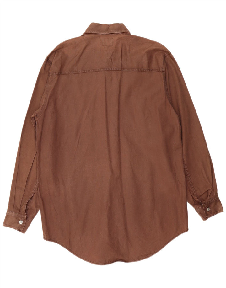 Levi's Camisa alta para hombre de algodón marrón pequeña