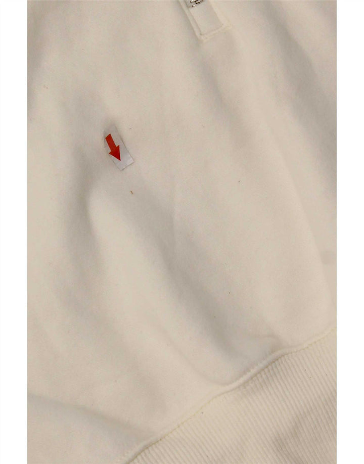 Nike Mujer Oversize Crop Zip Neck Sudadera Jumper UK 10 Small White