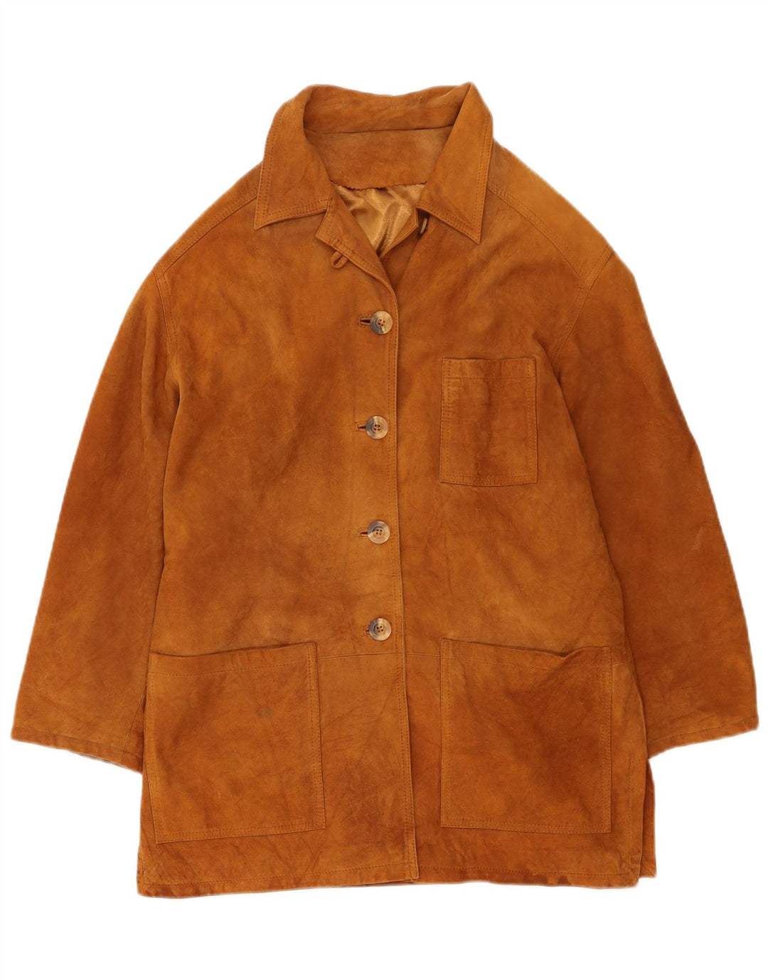 Chaqueta de ante vintage para mujer IT 42 cuero marrón medio