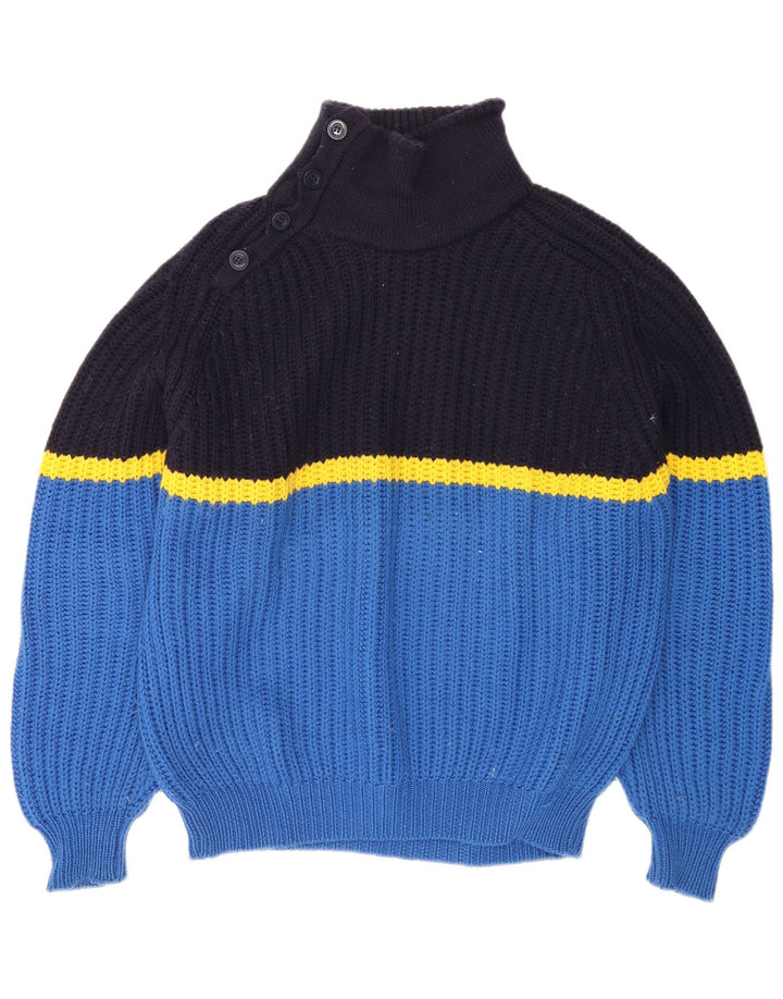 Ocean Star - Jersey para hombre con cuello abotonado IT 52 Large Blue Colourblock