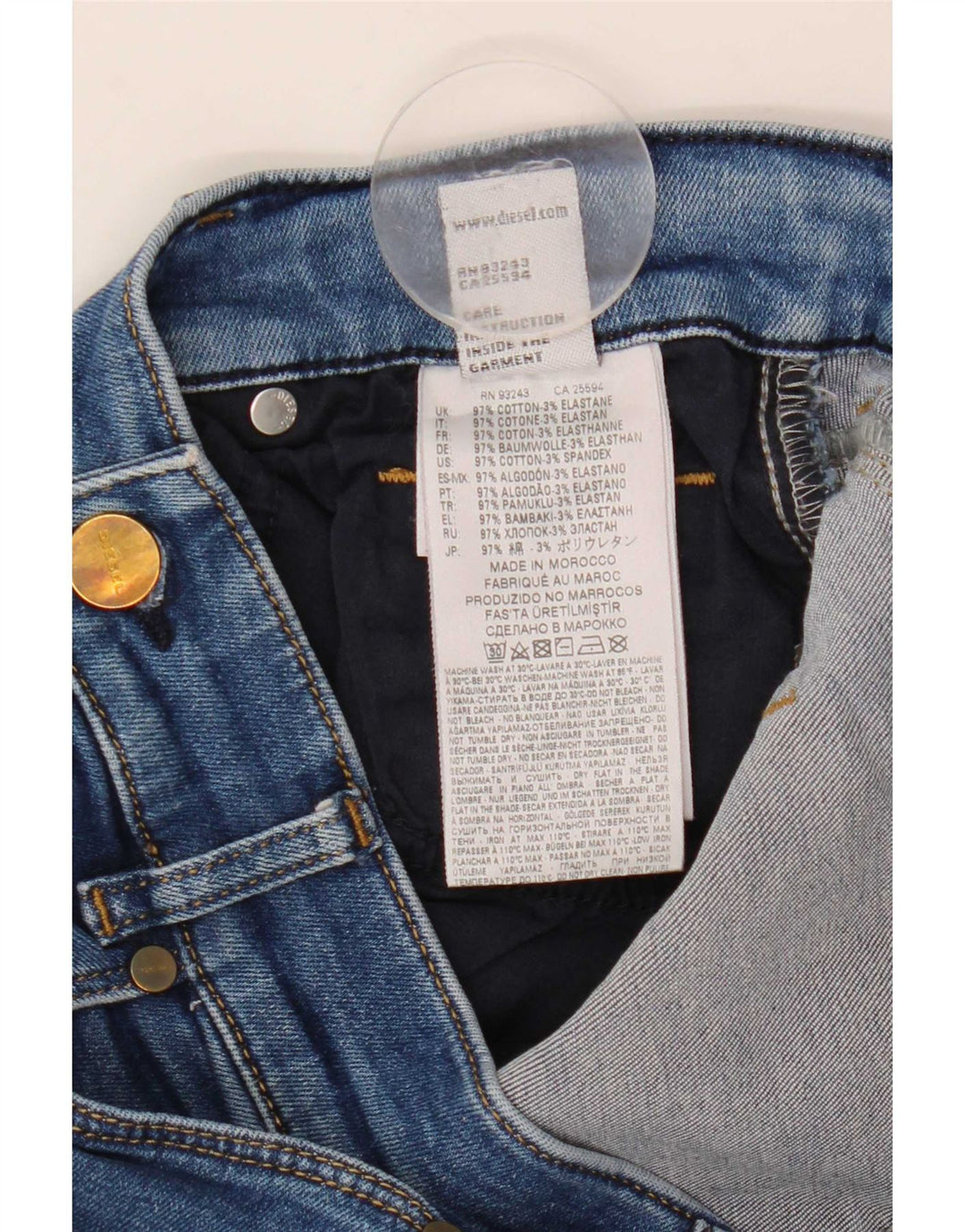 Diesel Mujer Sandy Regular Slim Vaqueros Rectos W28 L29 Algodón Azul