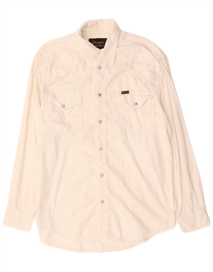 Wrangler Camisa De Mezclilla Occidental Para Hombre Algodón Blanco Mediano