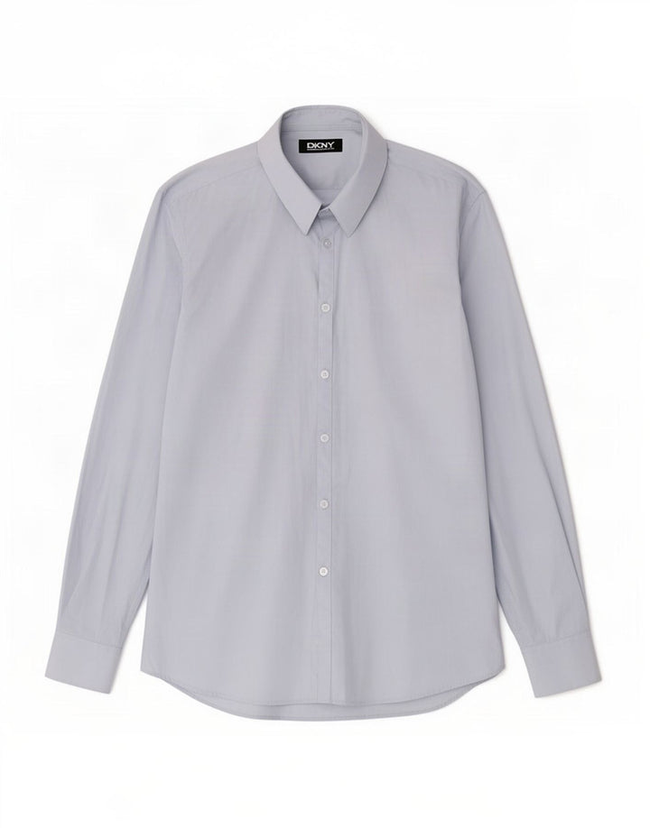Camisa Dkny para hombre talla 16 algodón azul grande