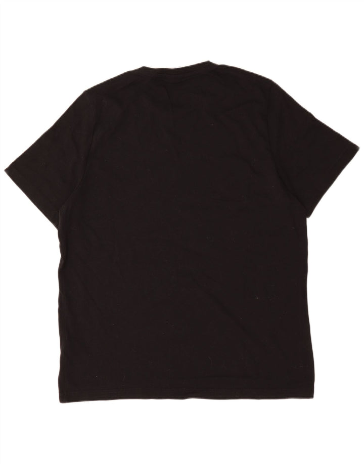 Reebok Camiseta gráfica para hombre Top grande de algodón negro