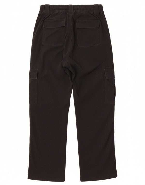 HOLLISTER Womens Baggy Low Waist Cargo Trousers W24 L30 Black Cotton