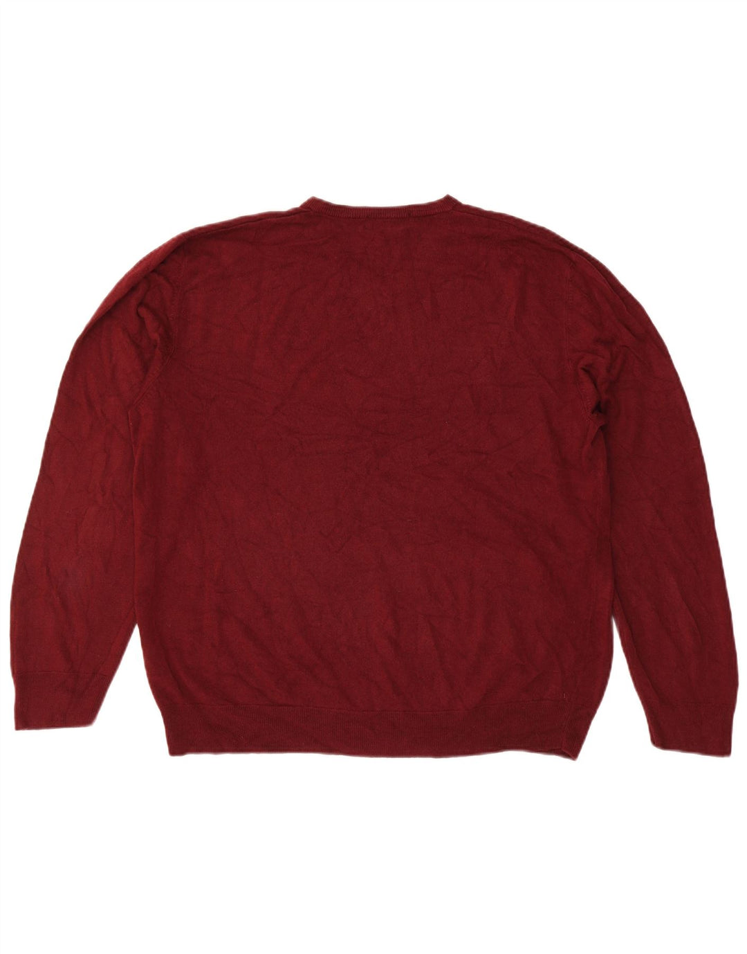 Marks & Spencer - Jersey con cuello en V para hombre, color azul, 2XL, color burdeos