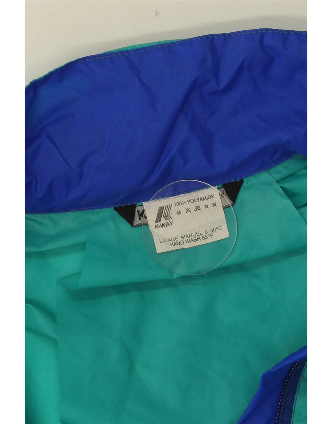 K-Way Chaqueta impermeable con capucha para hombre ES 38 Verde medio Poliamida color block