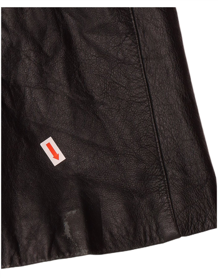 NUEVA COLECCIÓN Abrigo de Piel Mujer IT 44 Medio Cuero Negro