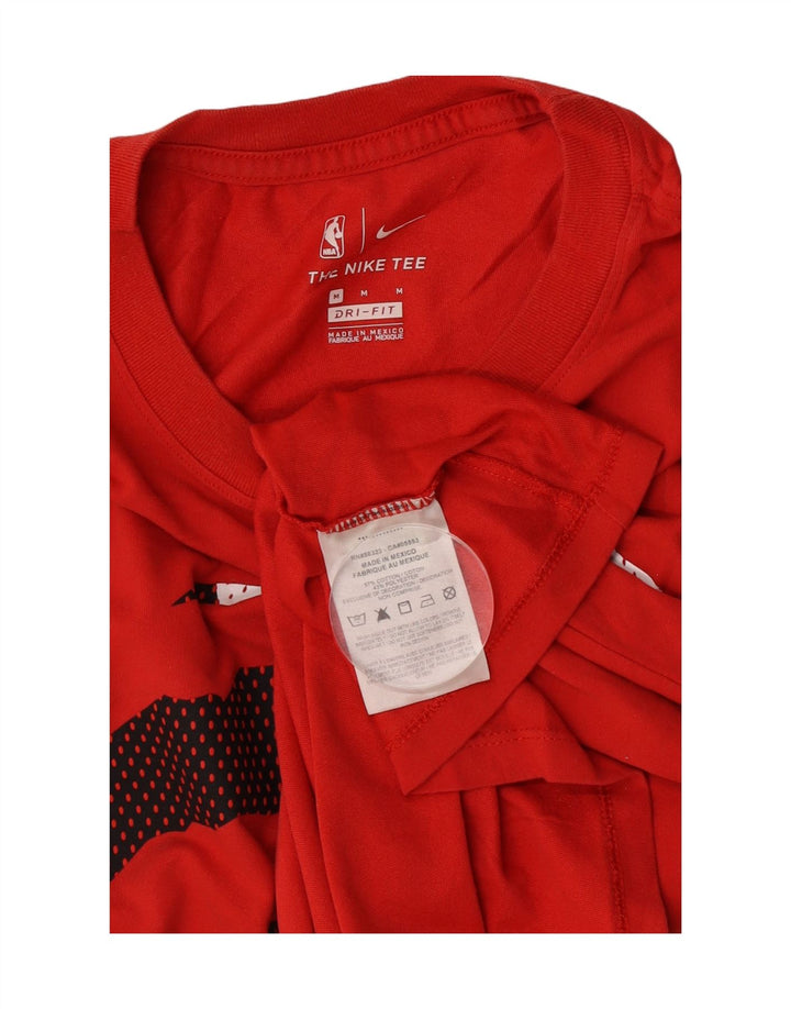 Camiseta Nike Dri Fit Graphic para hombre, parte superior de algodón rojo mediano