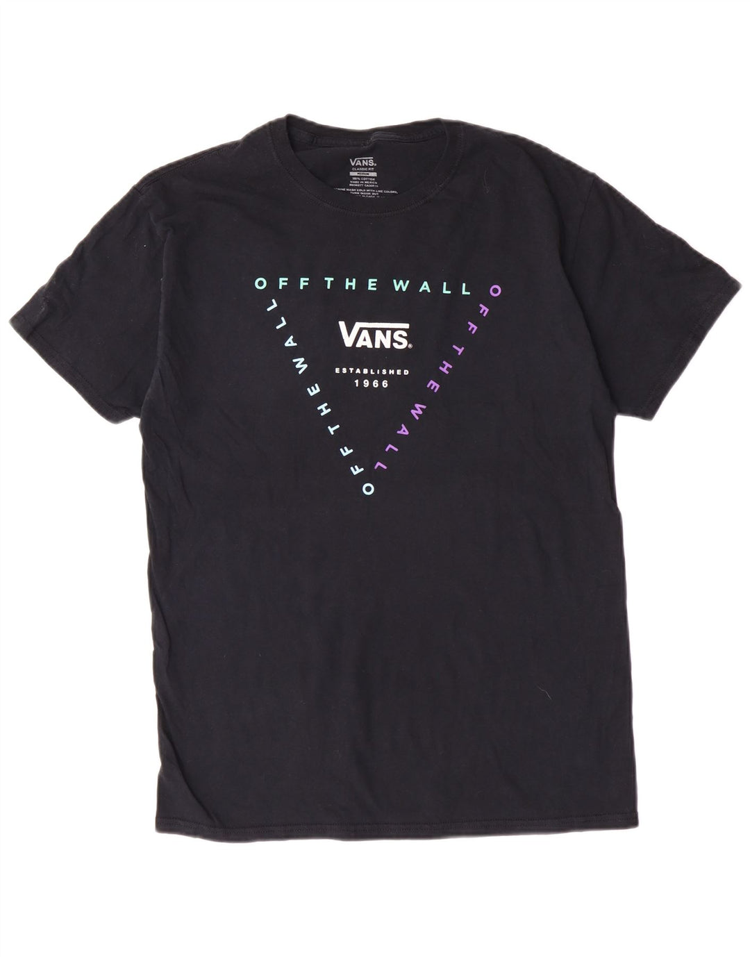 Vans Camiseta con gráfico de corte clásico para hombre Top mediano de algodón negro clásico