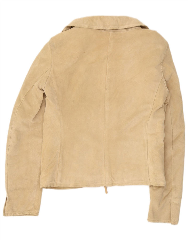 Bruno Verri Chaqueta de ante para mujer IT 42 Cuero beige medio