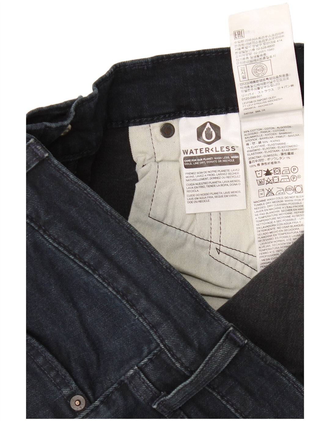 Vaqueros Levi's Hombre Slim W38 L30 Algodón Azul Marino