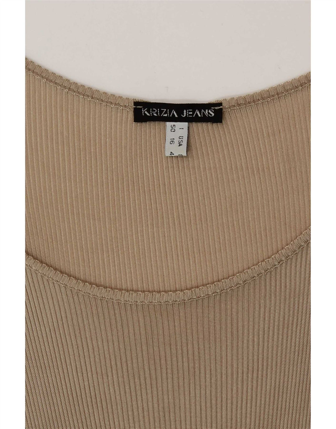 Krizia Camiseta sin mangas para mujer UK 20 2XL Beige