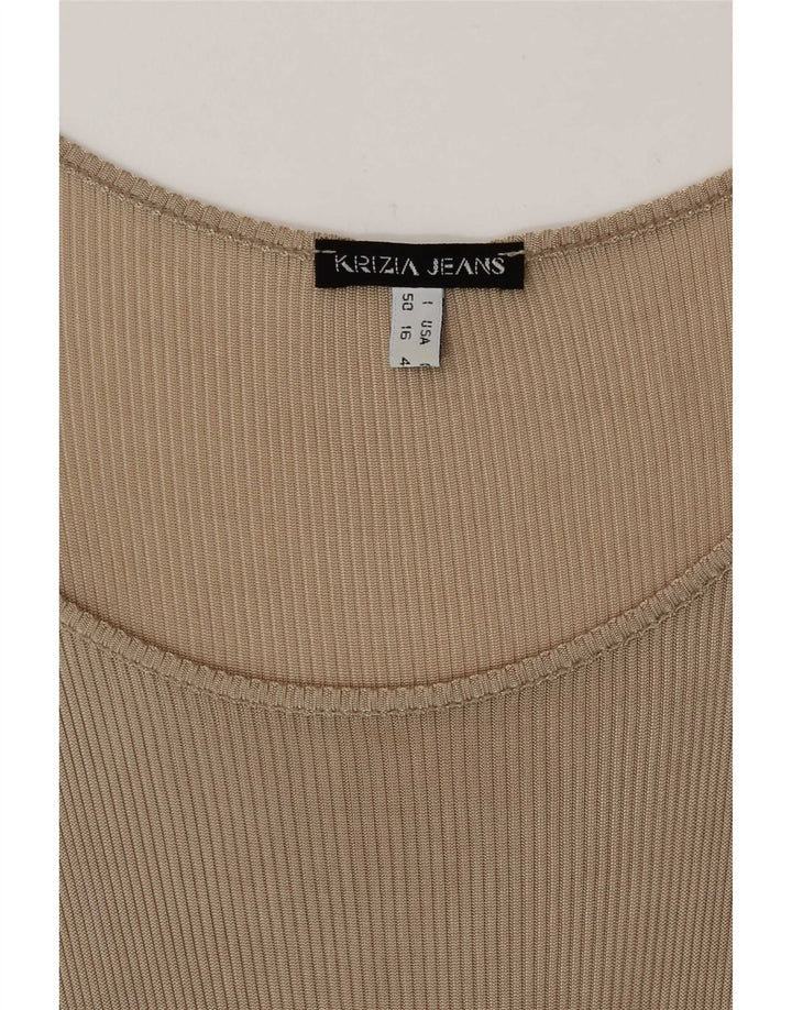 Krizia Camiseta sin mangas para mujer UK 20 2XL Beige