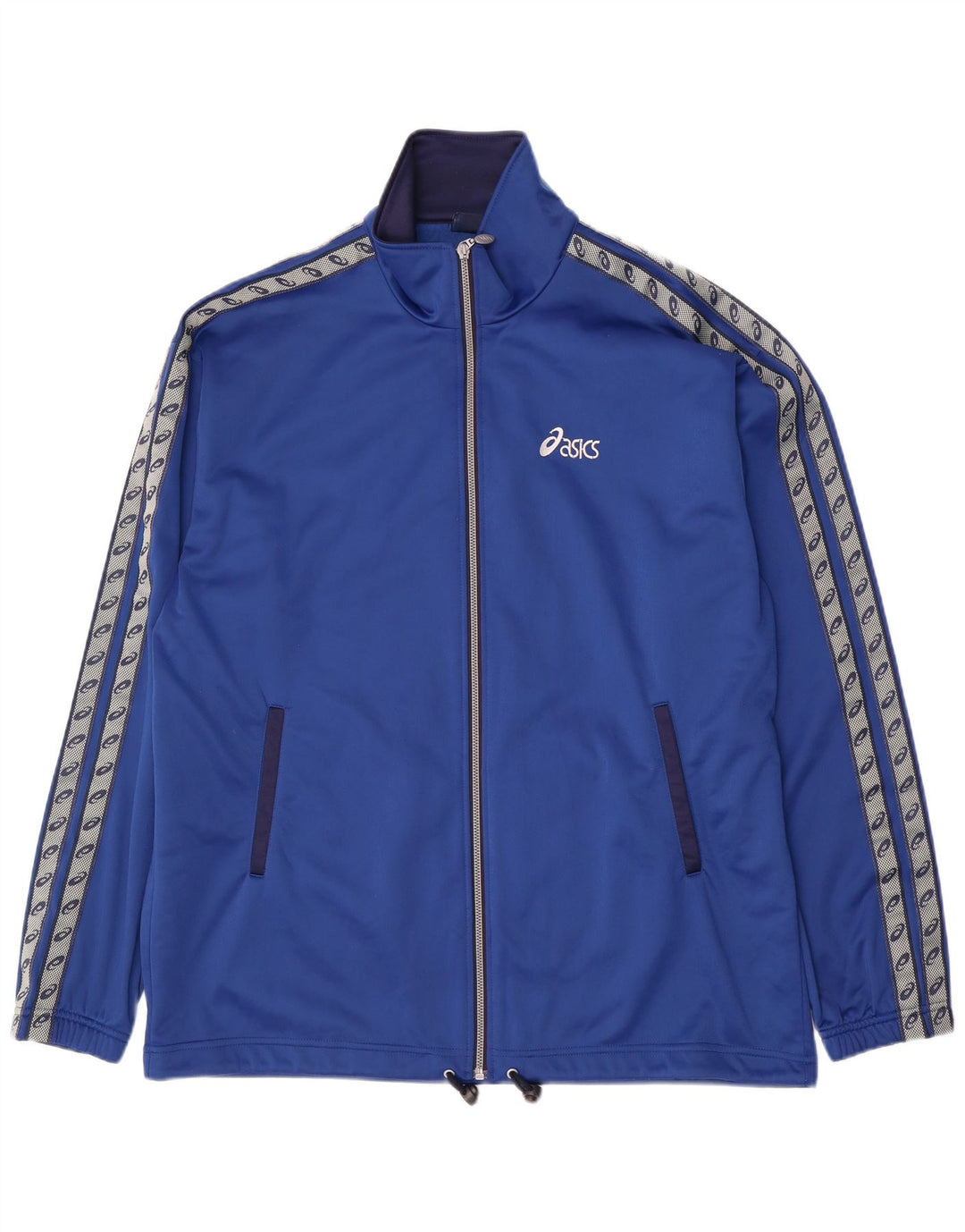Asics Hombre Graphic Chándal Top Jacket XL Azul Colorblock Poliéster