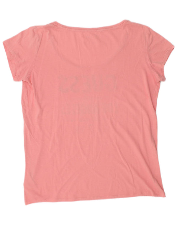 Guess Camiseta gráfica para mujer Top UK 12 Medium Pink Cotton