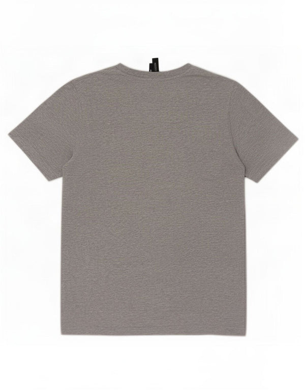 Adidas Hombre Camiseta Gráfica Top Algodón Gris Medio