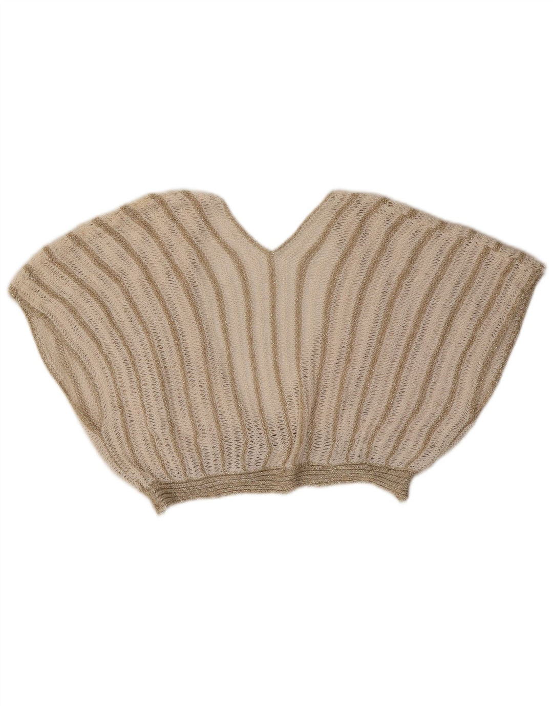 Vintage mujer 2 piezas falda set Reino Unido 8 pequeño W26 beige rayas acrílico