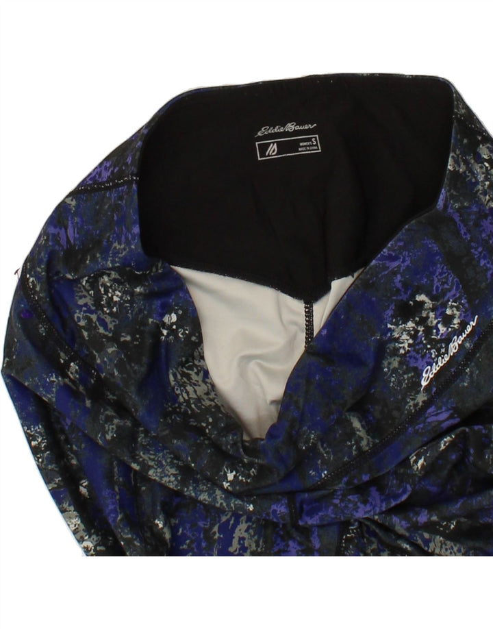 EDDIE BAUER Womens Abstract Pattern Leggings UK 10 Small  Blue Colourblock Vintage Eddie Bauer and Second-Hand Eddie Bauer from Messina Hembry 