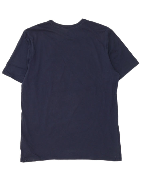 NIKE Camiseta gráfica de corte atlético para hombre Top grande de algodón azul marino