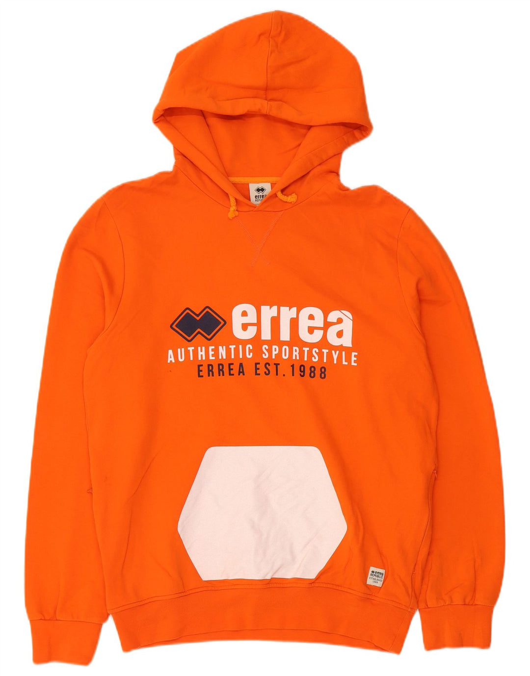 ERREA Sudadera con capucha gráfica para hombre XL Naranja Colorblock