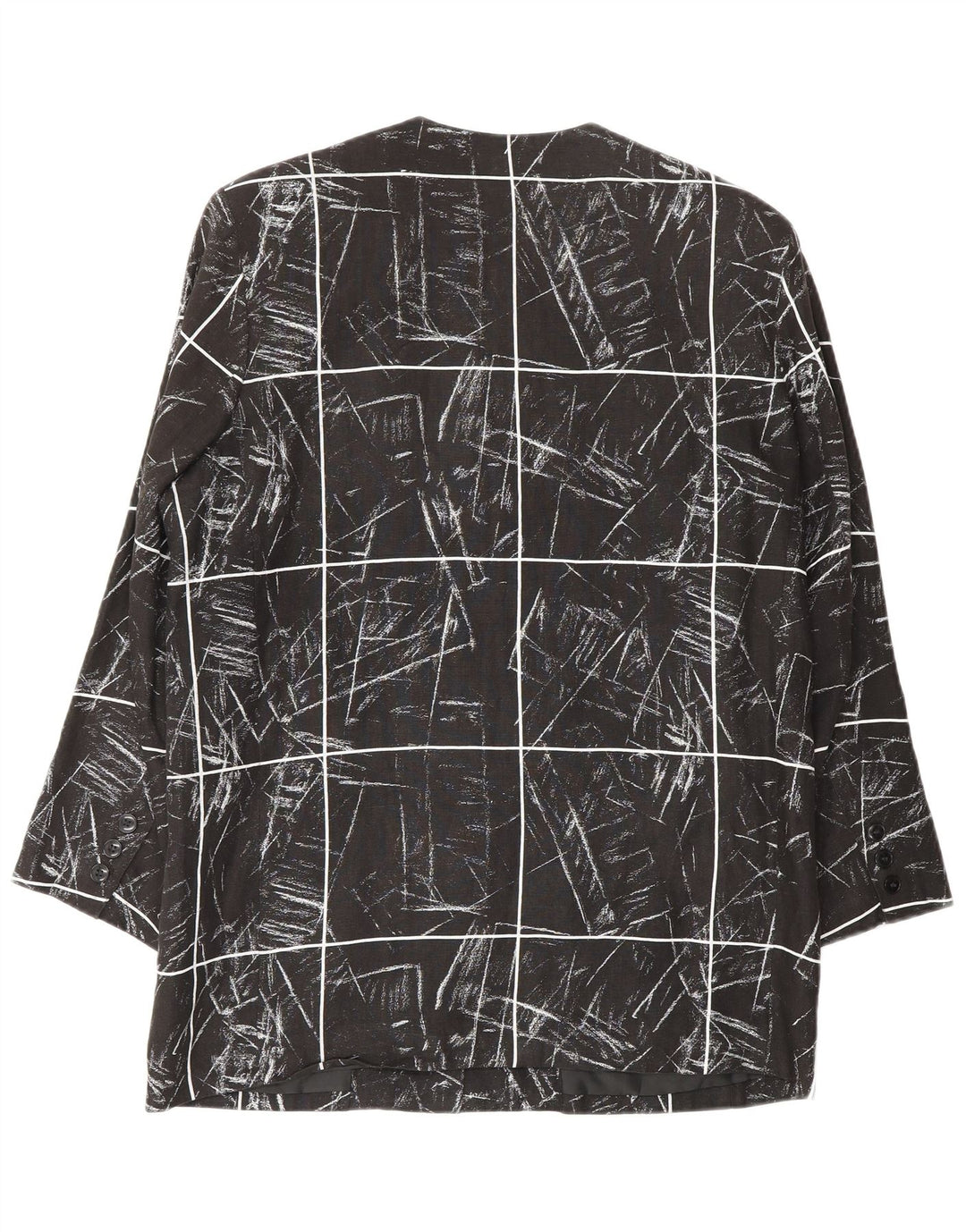 Cacharel Chaqueta Blazer con Estampado Abstracto para Mujer UK 8 Small Black Check