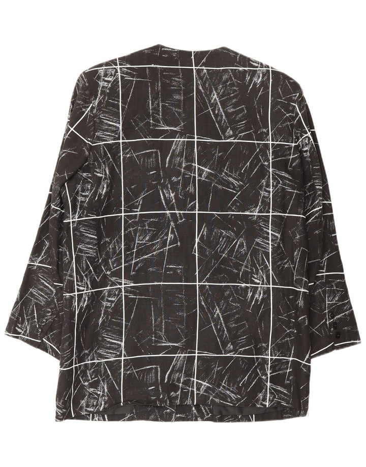 Cacharel Chaqueta Blazer con Estampado Abstracto para Mujer UK 8 Small Black Check