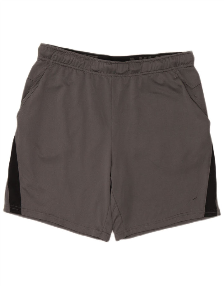 Pantalones cortos deportivos Nike Dri Fit Standard para hombre, poliéster color block, color gris grande