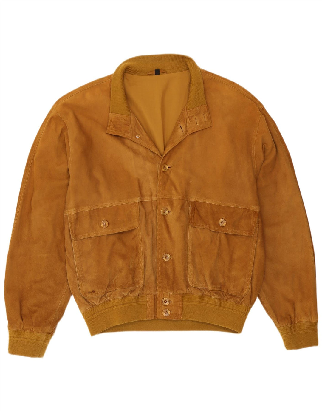 Vintage hombres ante bomber chaqueta IT 52 XL cuero beige