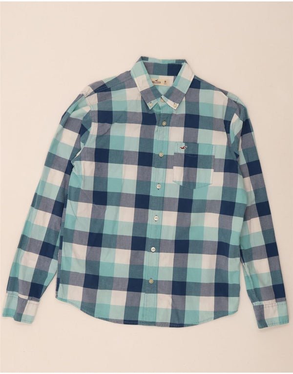Camisa Hollister Hombre Algodón A Cuadros Azul Medio
