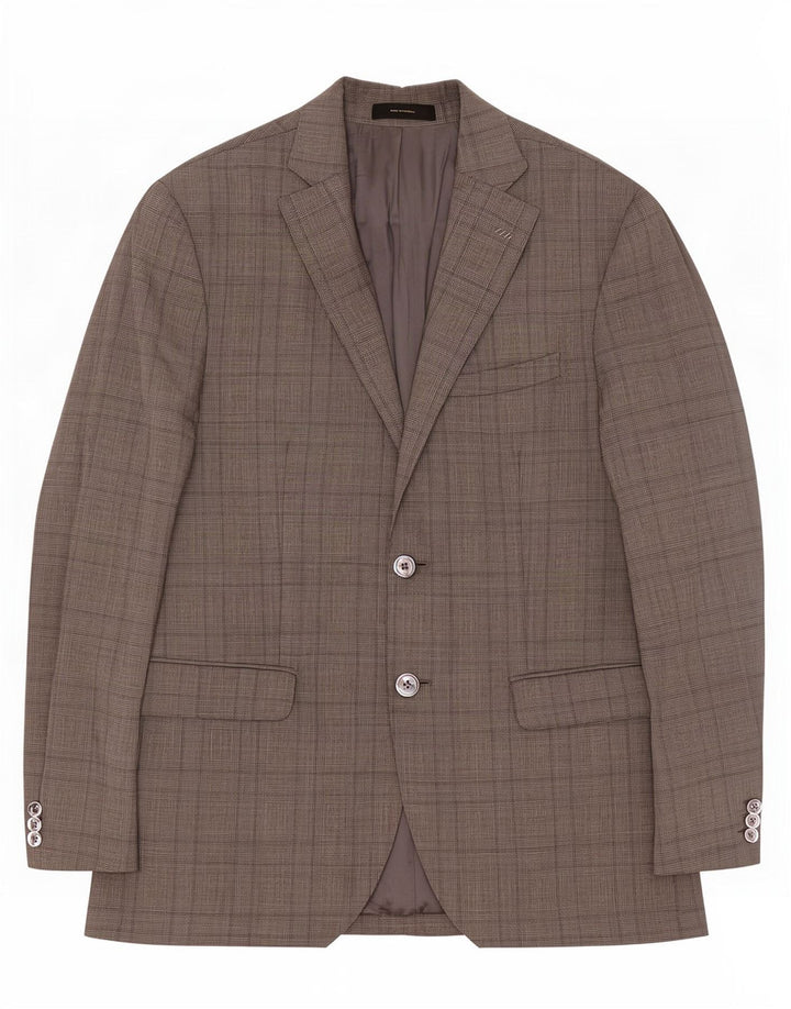 Massimo Dutti Chaqueta Blazer De 2 Botones Para Hombre EU 46 Small Gris Lana Pata De Gallo
