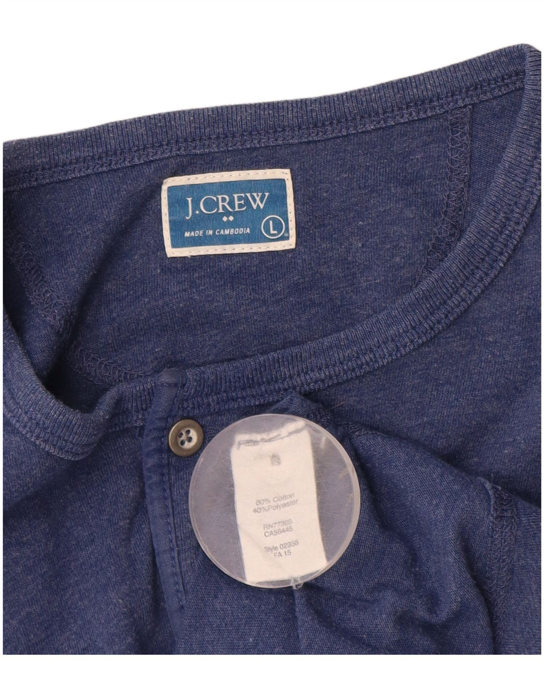 J. Crew Camiseta para hombre de manga larga de algodón azul marino grande
