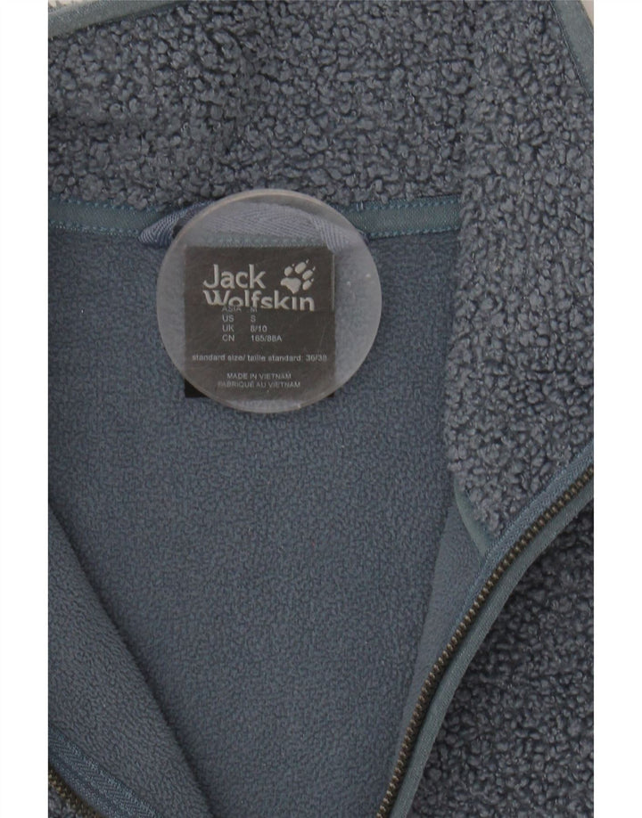 JACK WOLFSKIN Womens Oversized Fleece Jacket UK 8/10 Small Grey Polyester