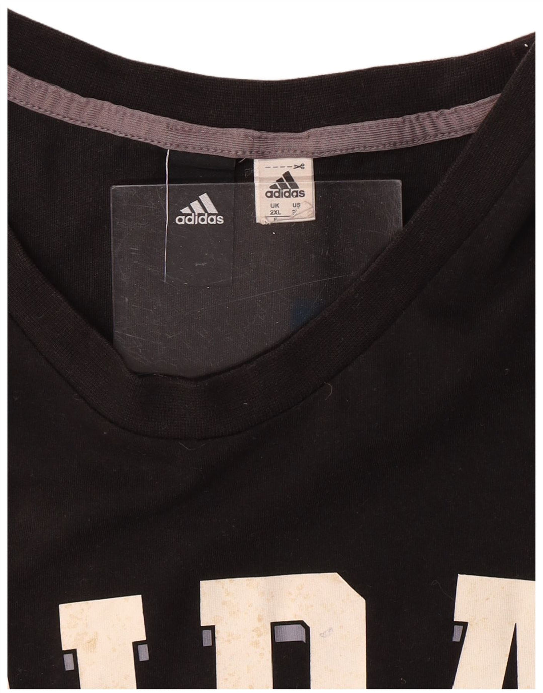 ADIDAS Camiseta gráfica para hombre Top 2XL Algodón negro