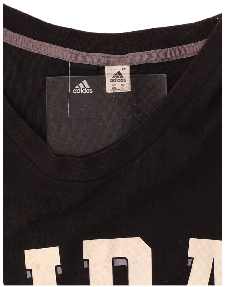 ADIDAS Camiseta gráfica para hombre Top 2XL Algodón negro