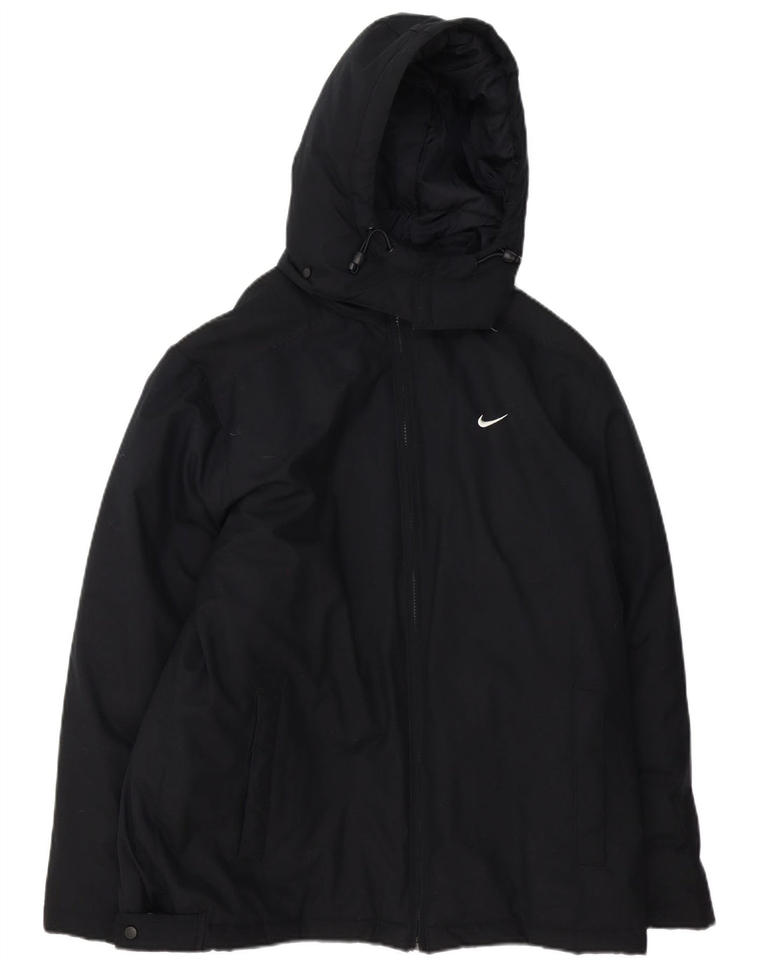 Nike - Chaqueta cortavientos con capucha para hombre, talla 38, color negro