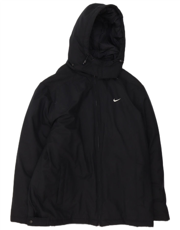 Nike - Chaqueta cortavientos con capucha para hombre, talla 38, color negro