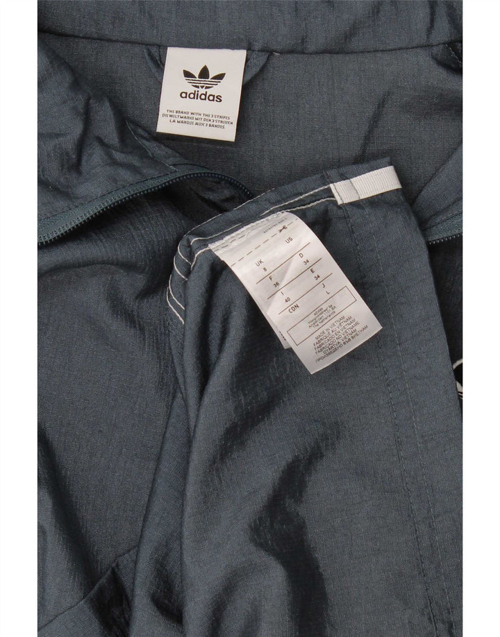 Adidas - Chaqueta utilitaria extragrande para mujer, talla 8, talla pequeña, poliamida azul