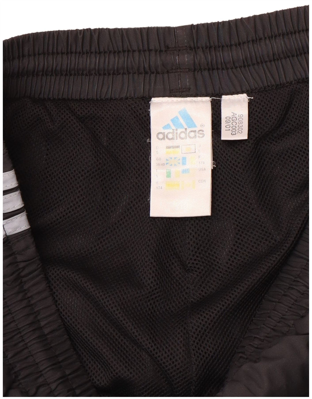 ADIDAS Pantalones de chándal para hombre Joggers UK 38/40 Mediano Negro Poliéster