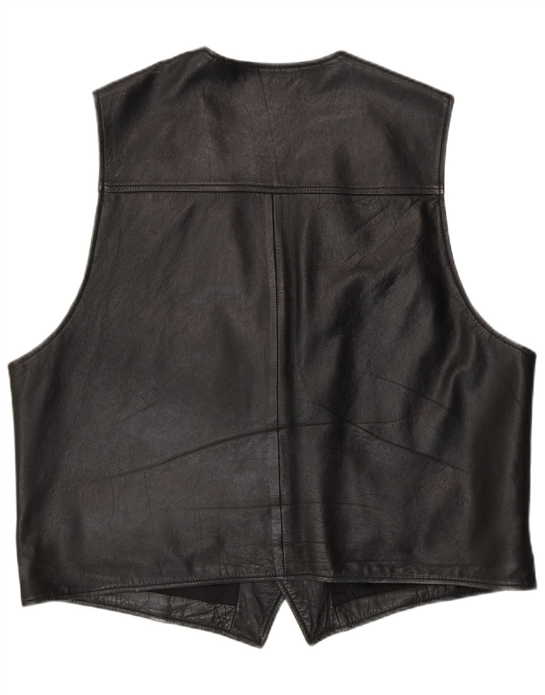 C&A Chaleco de cuero para hombre XL Cuero negro