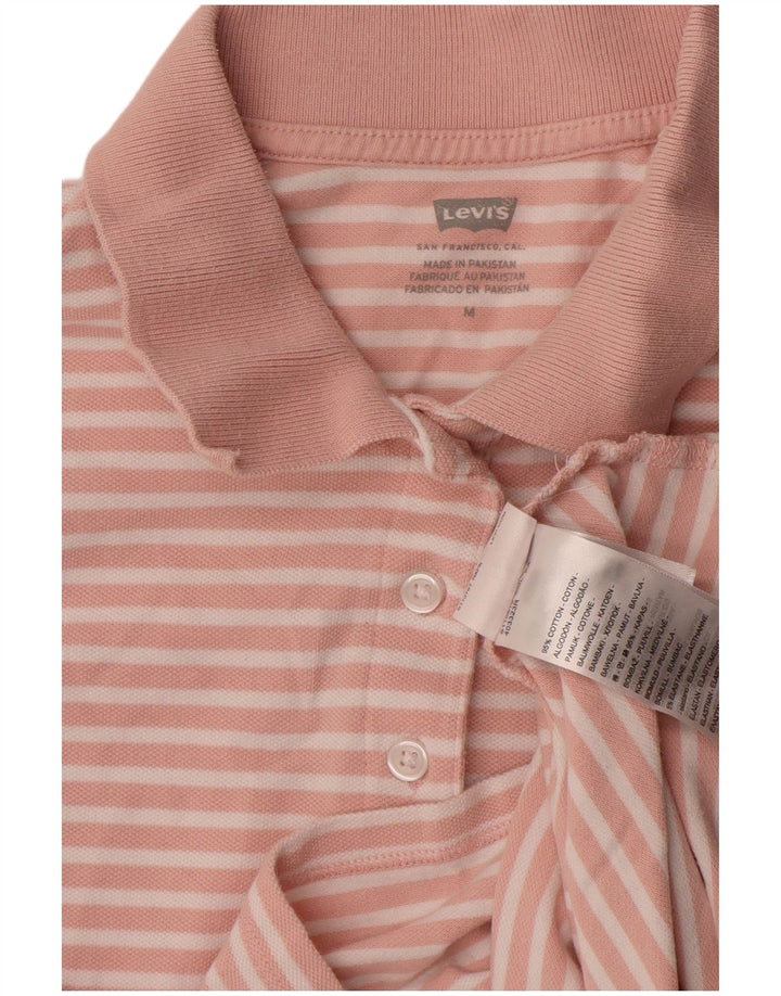 Levi's Polo para mujer UK 12 Algodón a rayas rosa medio