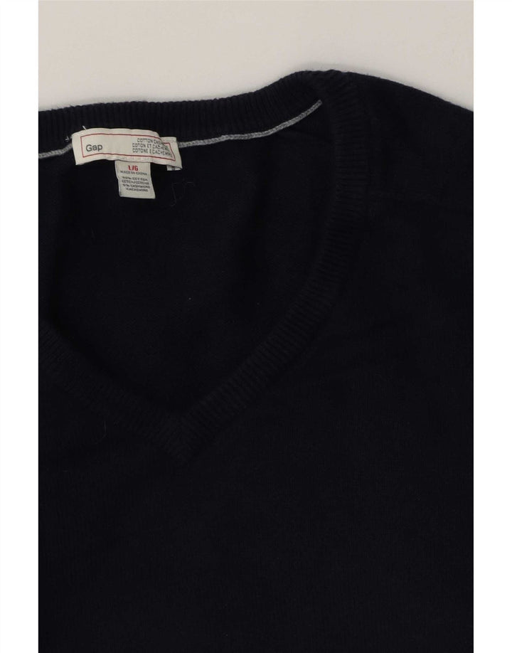 Gap Jersey con cuello en V para hombre, talla grande, algodón azul marino