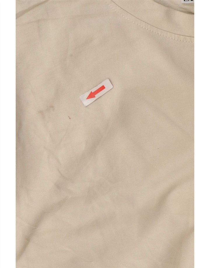 Zara Mujer Gráfico Sudadera De Gran Tamaño Jersey Reino Unido 44 Mediano Blanco Floral