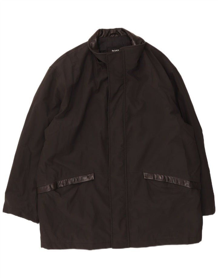 Hugo Boss Abrigo para hombre EU 52 XL Policloruro negro