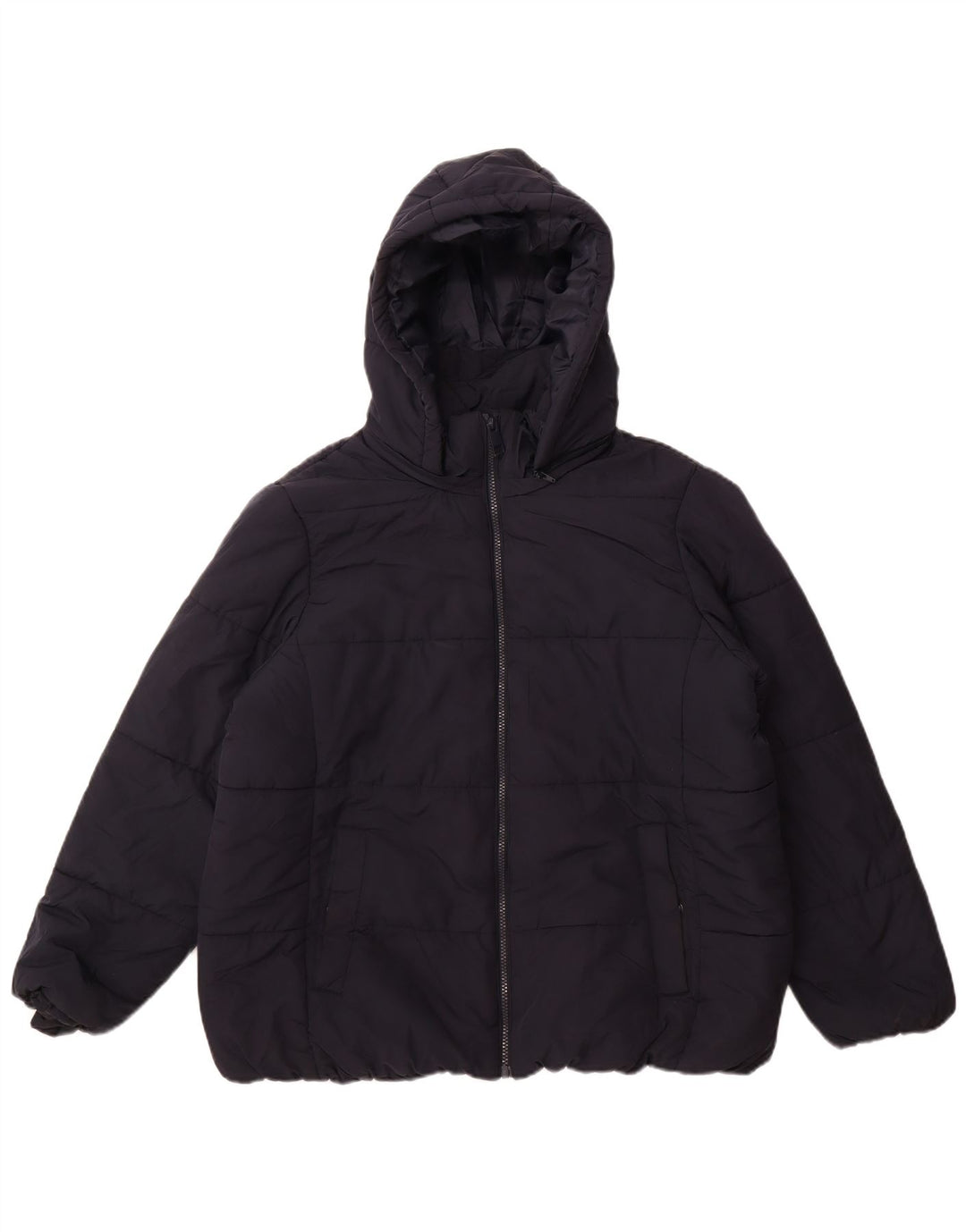 Marks & Spencer Chaqueta acolchada con capucha para mujer UK 40 XL Poliéster azul marino