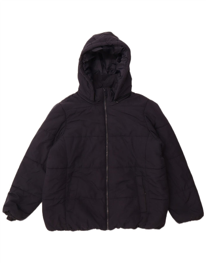 Marks & Spencer Chaqueta acolchada con capucha para mujer UK 40 XL Poliéster azul marino