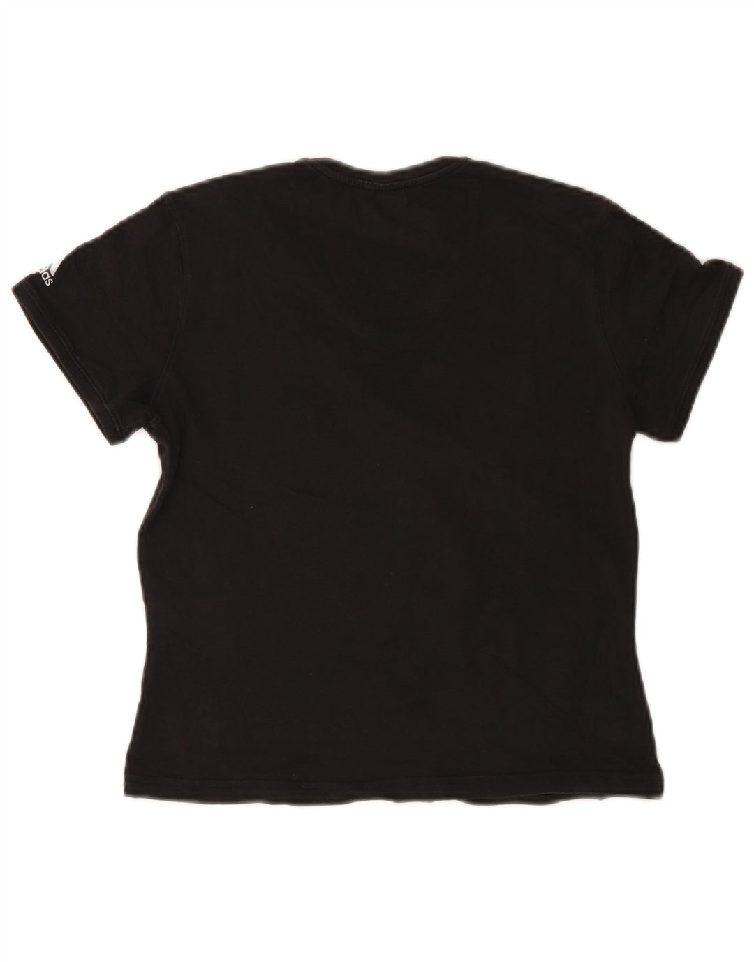 ADIDAS Camiseta corta con gráfico para mujer UK 40 Mediano Algodón negro