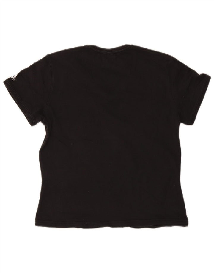 ADIDAS Camiseta corta con gráfico para mujer UK 40 Mediano Algodón negro